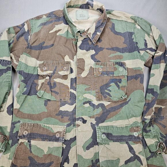 Vintage US Military US Army Woodland BDU Shirt Medium Regular - Picture 1 of 5